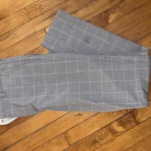 H&M Men's Gray Checkered Dress Pants - Stylish and Versatile